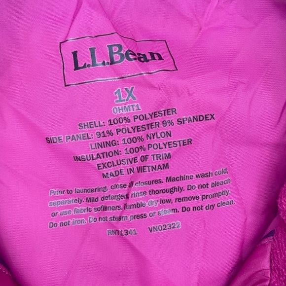 L.L.Bean Pink Quilted puffer Vest Size 1X - Picture 8 of 11